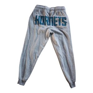 NBA Hornets Gray Sweatpants with Blue Lettering Small Joggers